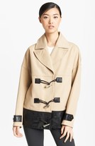 Thumbnail for your product : Jason Wu Cropped Leather Trim Toggle Coat