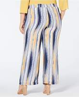 Thumbnail for your product : JM Collection Plus Size Tie-Waist Printed Pants, Created for Macy's
