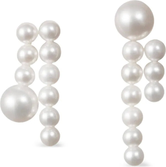 Sophie Bille Brahe 14K recycled yellow gold La Valse Deux Temps pearl earrings