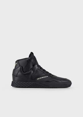 Emporio Armani High-Top Sneakers With Contrasting Inserts
