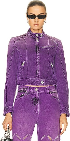 Women's Purple Denim Jackets with Cash Back