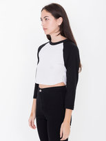 Thumbnail for your product : American Apparel Poly-Cotton Cropped 3/4 Sleeve Raglan