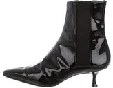Thumbnail for your product : Manolo Blahnik Patent Pointed-Toe Ankle Boots