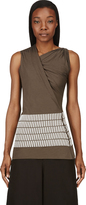Thumbnail for your product : Rick Owens Lilies Clay Grey Draped Asymmetric Tank Top