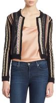 Thumbnail for your product : Alice + Olivia Kody Ribbon & Lace Cropped Cardigan
