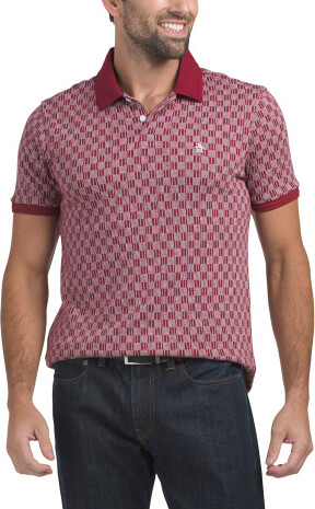 TJMAXX Jacquard Polo For Men, Cotton/Polyester