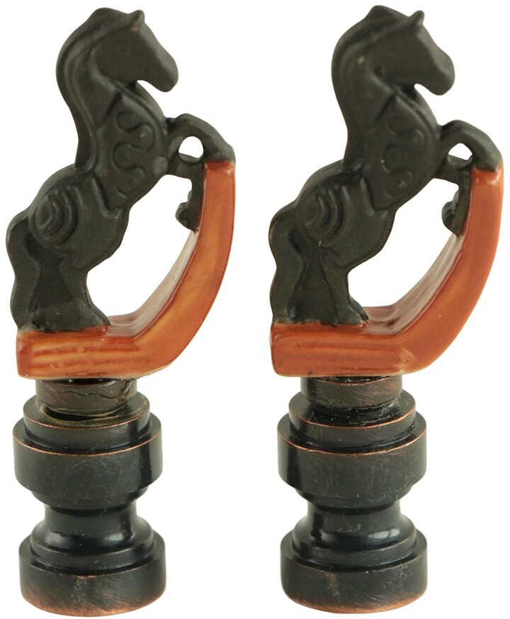 Etsy MidCentury Rearing Stallion Lamp Finials On Blackened Copper