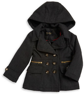 Jessica Simpson Girls 2-6x Sherpa-Trimmed Double-Breasted Coat