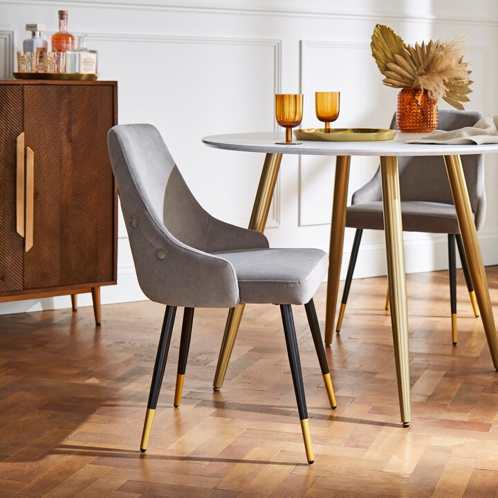 Dunelm Ariana Set of Dining Chairs, Velvet Grey ShopStyle