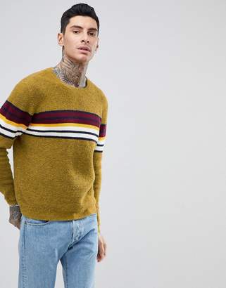 ASOS Design Knitted Jumper With Colour Block Stripe