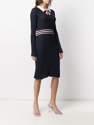 Ports 1961 Fully Fashioned ribbed-knit wool dress