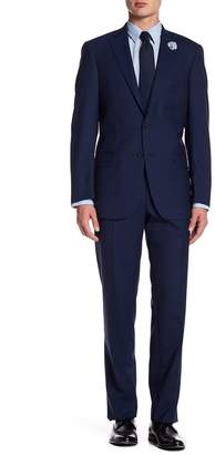 Hart Schaffner Marx Dark Blue Two Button Notch Lapel Wool New York Fit Suit
