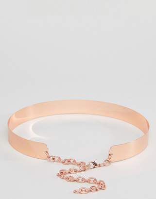ASOS Design Skinny Full Metal Rose Gold Waist Belt
