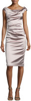 Thumbnail for your product : Talbot Runhof Donde Ruched Satin Cocktail Dress, Marble