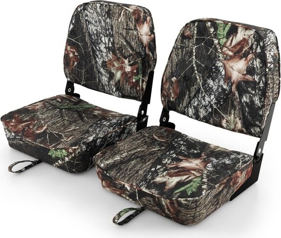 Costway Costway2-PieceFoldingBoatSeatSetwithSpongePadding&AluminumHingesLowBackBlack