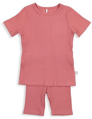 Pouf Baby's & Little Girl's 2-Piece Ribbed Shorts Set