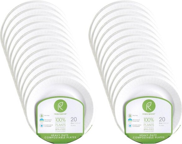 RepurposeHeavyDutyCompostablePlates-Caseof24/20ct