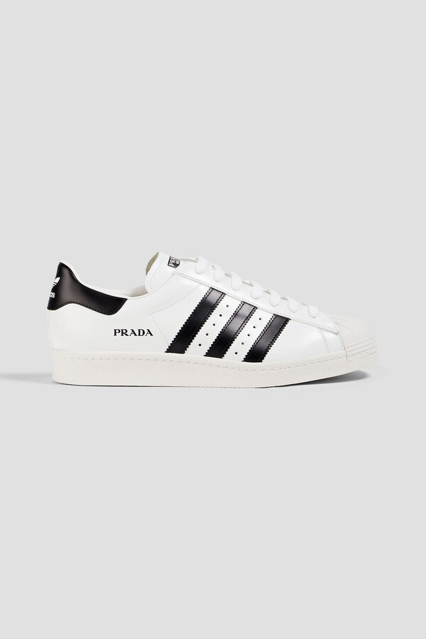 ADIDAS X PRADA Perforated printed leather sneakers ShopStyle