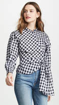 Thumbnail for your product : Edition10 Gingham Tie Waist Shirt