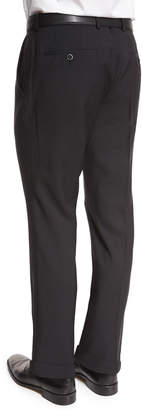 BOSS Genesis Slim-Fit Wool Trousers, Black