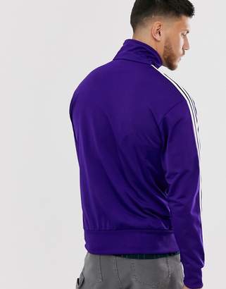 adidas firebird track jacket in purple