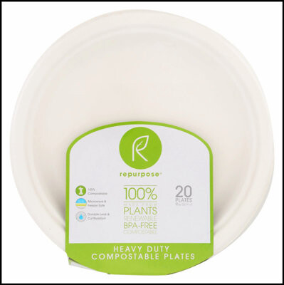 FOSHANYIJIA Eco-Friendly Compostable Bagasse Plates - 20 Count Per Pack, 12 Packs, BPA-Free and Renewable Materials