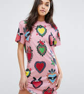 Thumbnail for your product : House of Holland Exclusive Heart Print T-Shirt Dress