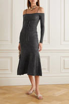Thumbnail for your product : Jacquemus Maille Lauris Cold-shoulder Embroidered Mohair-blend Midi Dress