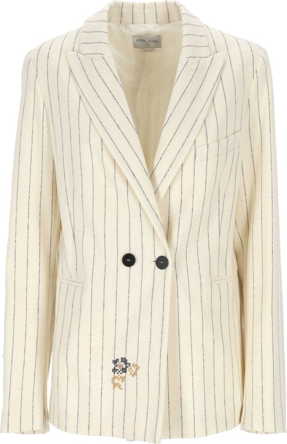 Forte Forte Pinstriped Embroidered Jacket