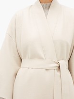 Thumbnail for your product : Harris Wharf London Kimono-sleeve Belted Virgin-wool Coat - Cream