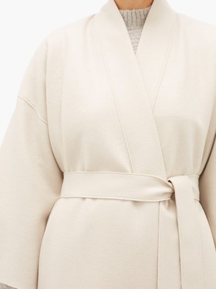 Harris Wharf London Kimono-sleeve Belted Virgin-wool Coat - Cream