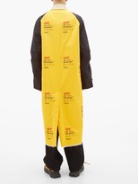 Thumbnail for your product : Off-White Logo-print Contrast-panel Trench Coat - Yellow Multi