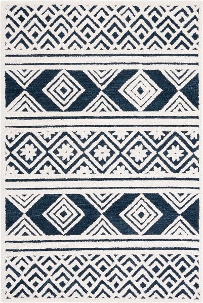 Safavieh CasablancaCSB377HandTuftedAreaRug-Ivory/Navy-8'x10'