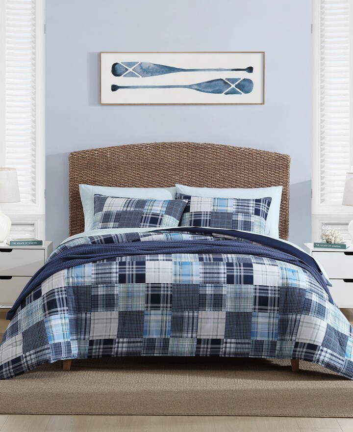 Nautica Mason Patchwork 2 Piece Comforter Set Twin - Captain's Blue/Green