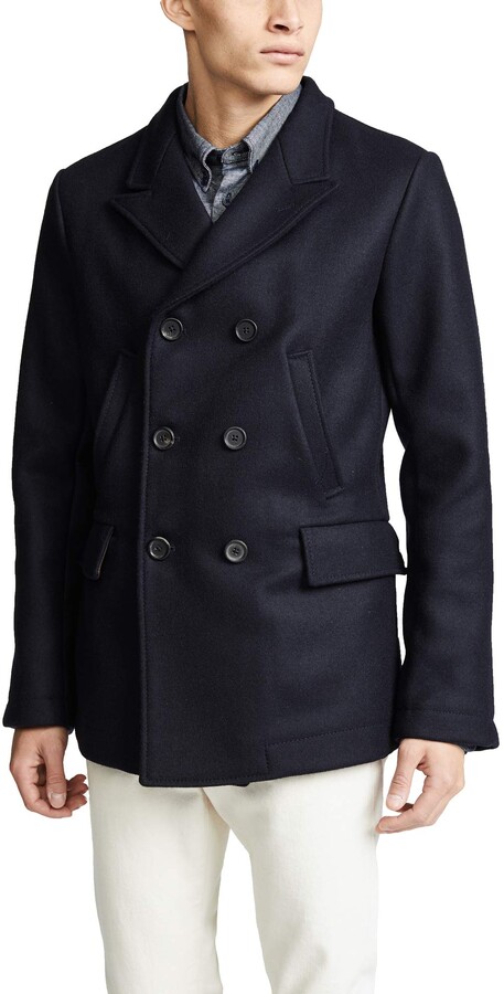 navy pea coat men