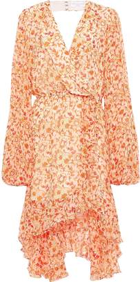 Caroline Constas Olivia Wrap-effect Ruffled Floral-print Silk-chiffon Dress