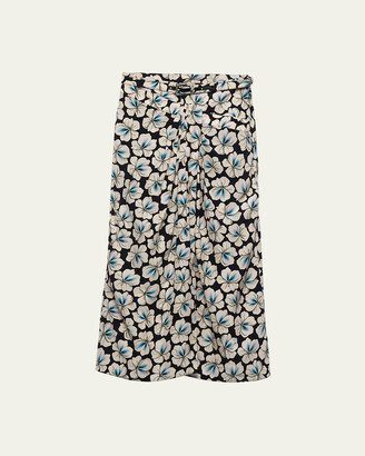 Prada Double Layer Semi-Sheer Midi Skirt - ShopStyle