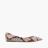 Thumbnail for your product : J.Crew Audrey flats in snakeskin-printed leather