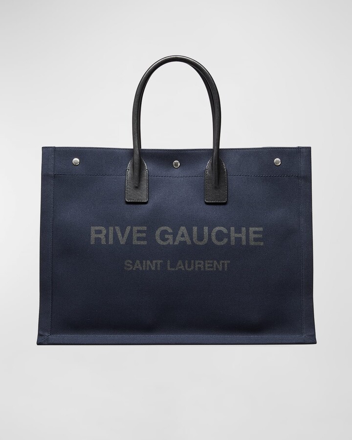 Saint Laurent Men's Logo Leather Tote Bag