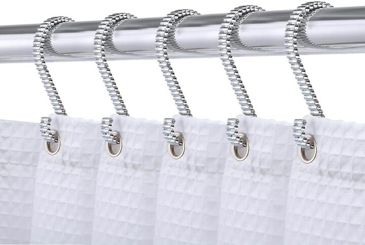 Utopia Alley Shower Rings, Rustproof Zinc Shower Curtain Hooks Rings, S Shaped Hooks for Shower Curtains in Chrome (Set of 12)