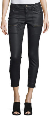 Joie Park Coated-Denim Cropped Skinny Jeans