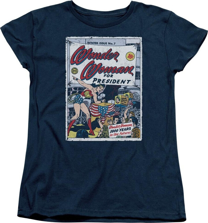 Gildan DC Comics Wonder Woman For President Short Sleeve Womens Tee / T-Shirt