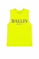 Thumbnail for your product : Brian Lichtenberg Ballin Muscle Tee in Neon Yellow/Black