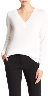 Theory Delrina Preen V-Neck Wool Blend Sweater