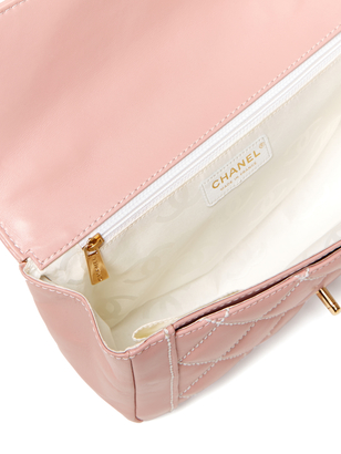 Chanel Pink Calf Flap Handbag