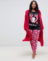 Thumbnail for your product : Yours Red Heart Textured Dressing Gown