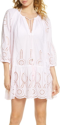 white eyelet cover up