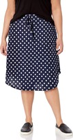 Thumbnail for your product : Star Vixen Women's Plus-Size Tie-Waist Ity Stretch a-Line Mid-Length Skirt