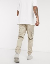 Thumbnail for your product : ONLY & SONS slim fit cargo with cuffed bottom in sand