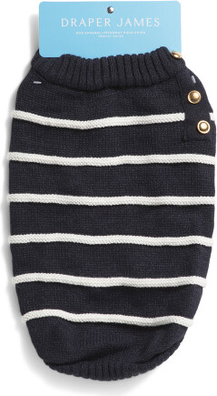 TJMAXX Henley Striped Pet Sweater, Acrylic/Gold